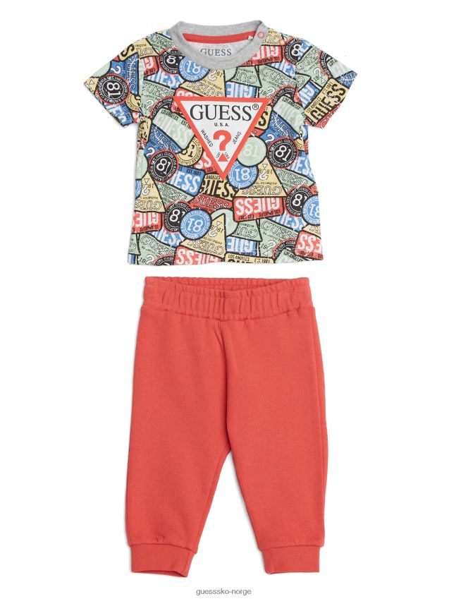 Guess T-skjorte og buksesett med trykk (0-24m) p064 p064 gutt F0LJ8011395