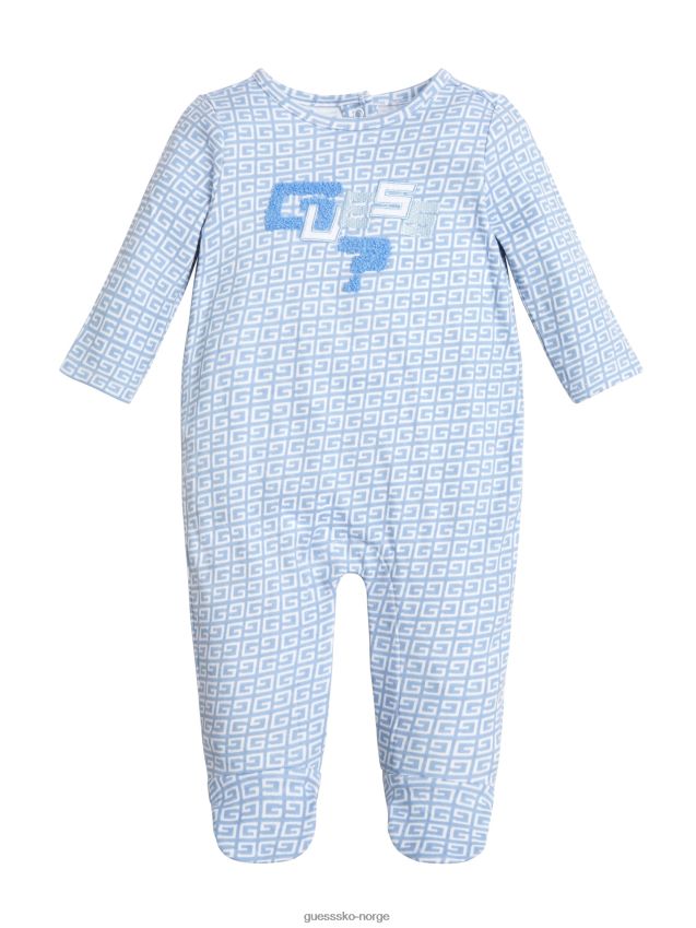 Guess allover logo g bodysuit med hvit logotrykt (0-12m) allover logo g hvit gutt F0LJ8011553