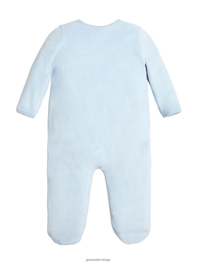 Guess bjørnebody i velour (0-12m) frostet blå frostet blå gutt F0LJ8011560
