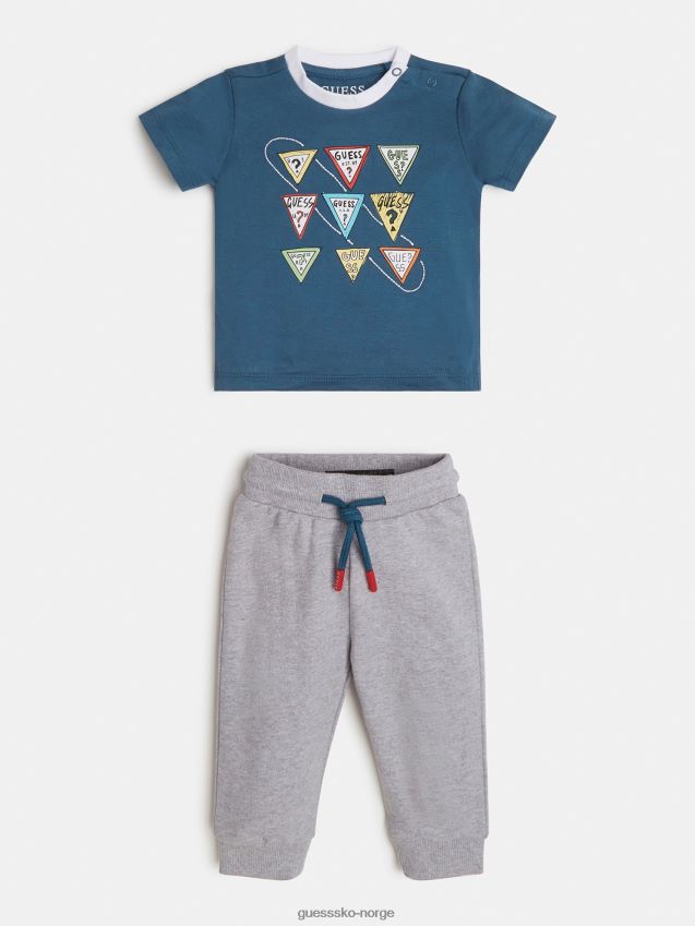 Guess blå multi t-skjorte og buksesett blå multi gutt F0LJ802098