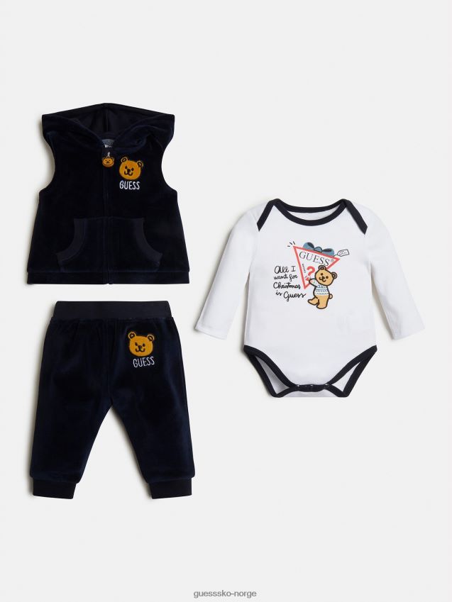 Guess chenille vest body pant sett blå blå gutt F0LJ801904
