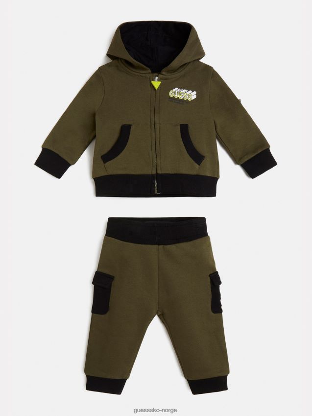 Guess grønn sweatshirt og buksesett grønn gutt F0LJ801945