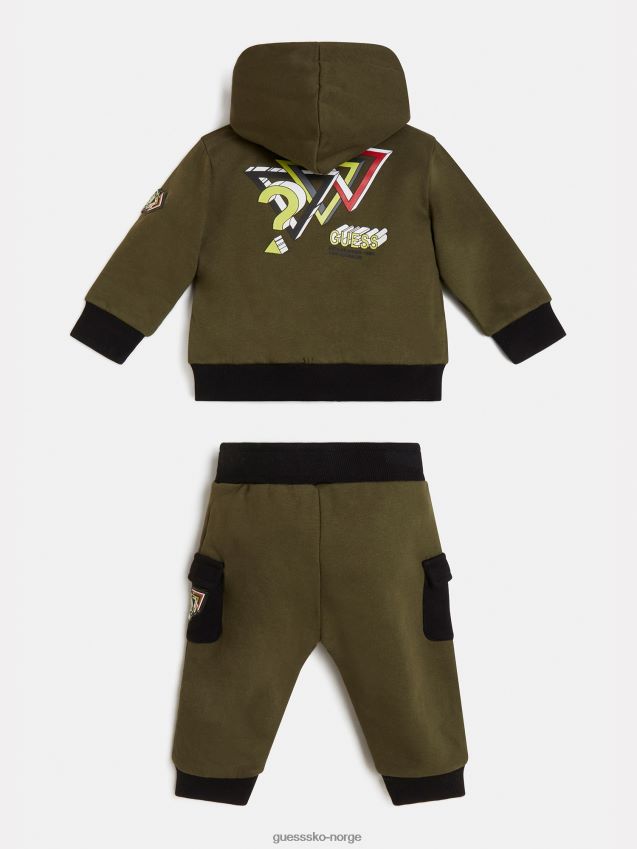 Guess grønn sweatshirt og buksesett grønn gutt F0LJ801945