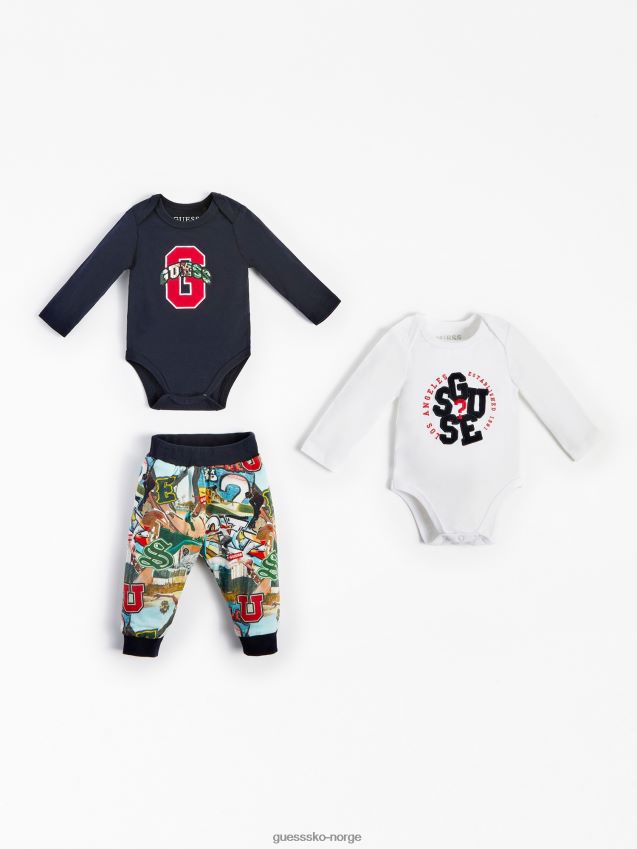 Guess pakke 2 body og buksesett blå multi blå multi gutt F0LJ801969