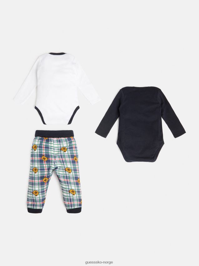 Guess pakke 2 body og buksesett blå multi blå multi gutt F0LJ802010