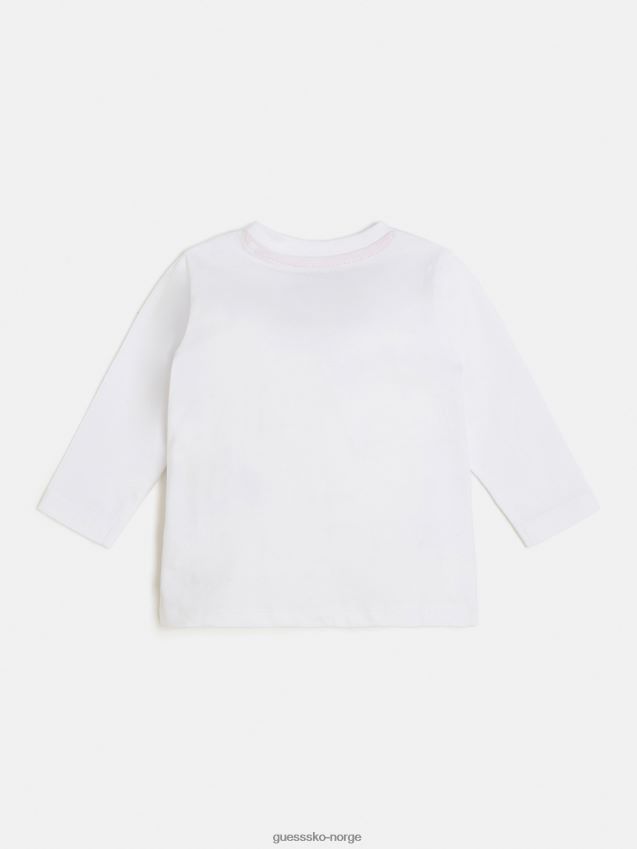 Guess hvit front logo t-skjorte ny trend hvit gutt F0LJ802117