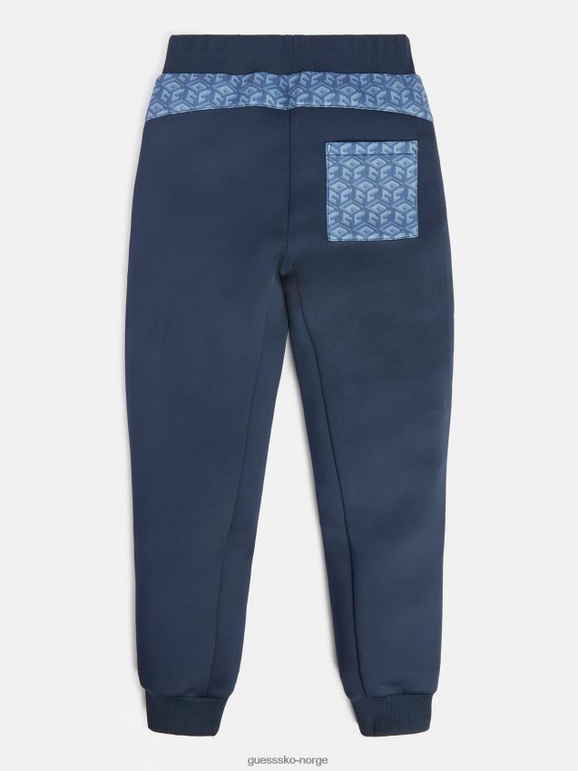 Guess blå aktiv bukse med trekantlogo foran blå gutt F0LJ802513