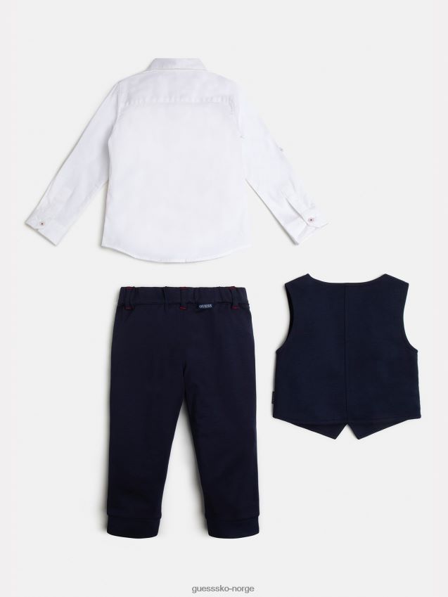 Guess blå front logo vest skjorte buksesett blå gutt F0LJ802113