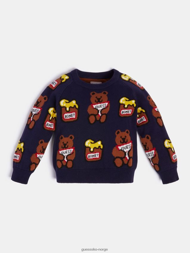Guess all over logo jacquard genser blå multi blå multi gutt F0LJ802389