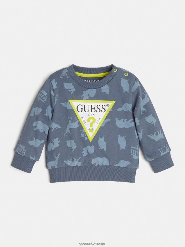Guess all over print sweatshirt blå multi blå multi gutt F0LJ801813