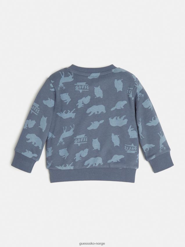 Guess all over print sweatshirt blå multi blå multi gutt F0LJ801813