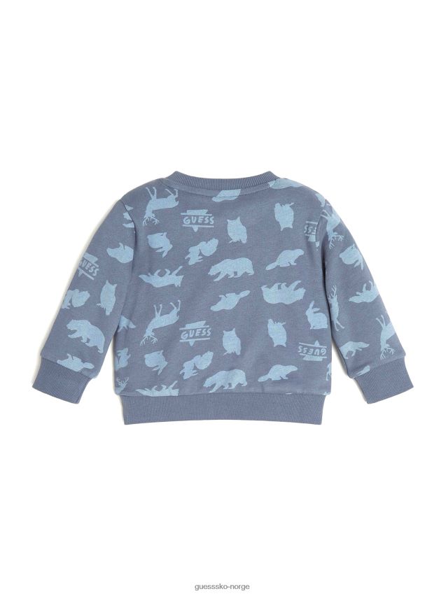 Guess allover grafisk langermet topp (2-7) malt dyrekombinasjon malt dyrekombinasjon gutt F0LJ8011362