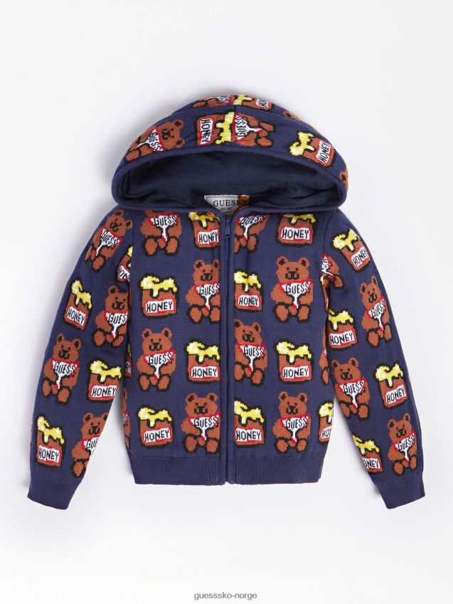 Guess blå multi all over logo jacquardgenser blå multi gutt F0LJ802560