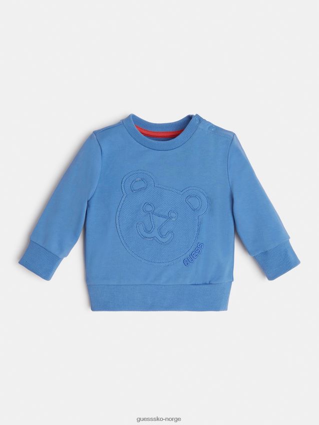 Guess blå sweatshirt med trykk foran blå gutt F0LJ802135