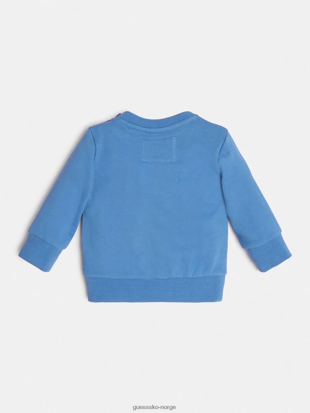 Guess blå sweatshirt med trykk foran blå gutt F0LJ802135