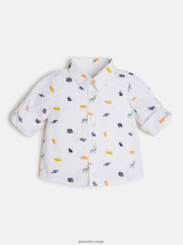 Guess brodert skjorte hvit multi hvit multi gutt F0LJ802019