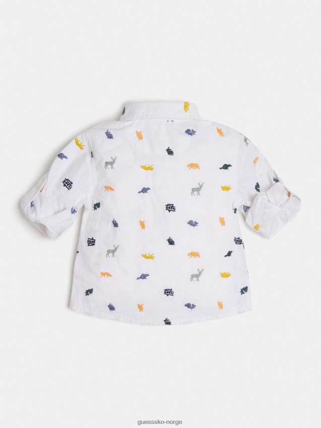 Guess brodert skjorte hvit multi hvit multi gutt F0LJ802019