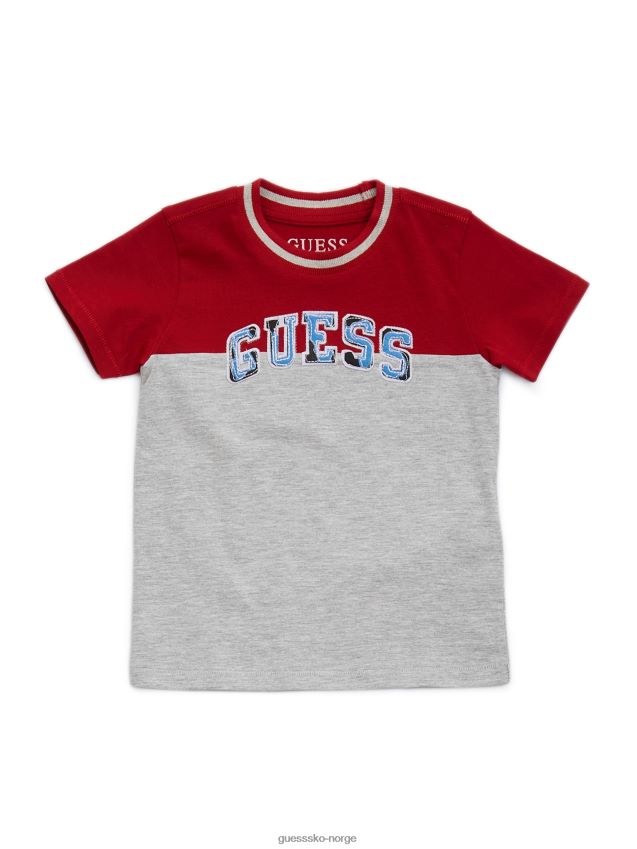 Guess color-block patch logo tee (2-7) bitter oransje og grå co bitter oransje og grå co gutt F0LJ8011246