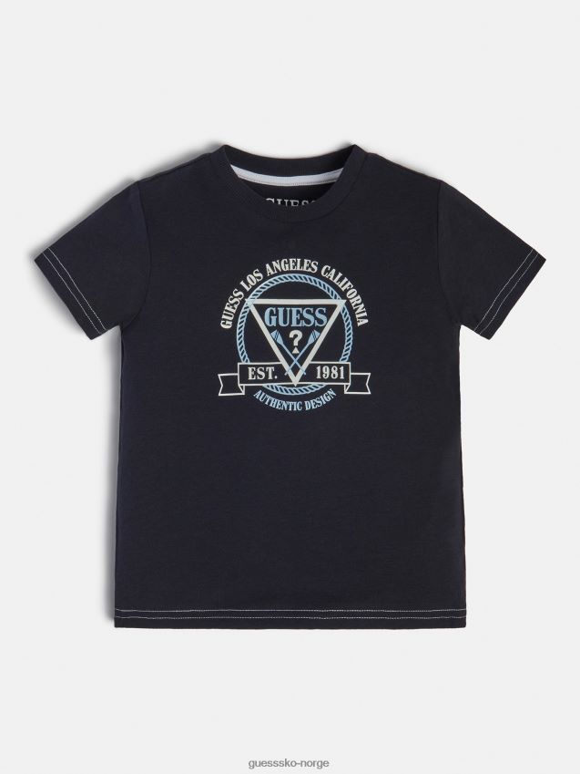 Guess front logo t-skjorte blå ny trend blå gutt F0LJ802486