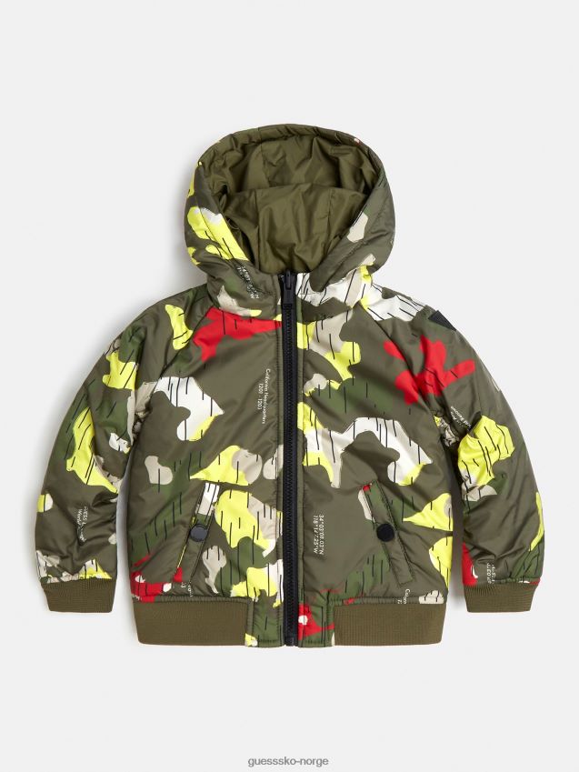 Guess grønn vendbar puffer med flere hetter grønn multi gutt F0LJ802106