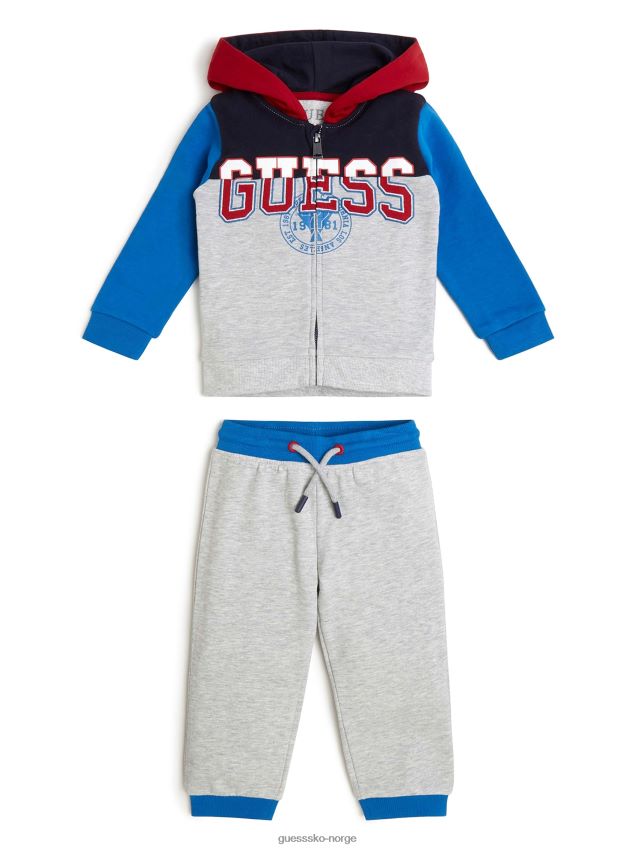 Guess hette aktiv topp og bukser (2-7) lys grå og rød combo lys grå og rød kombinasjon gutt F0LJ8011522