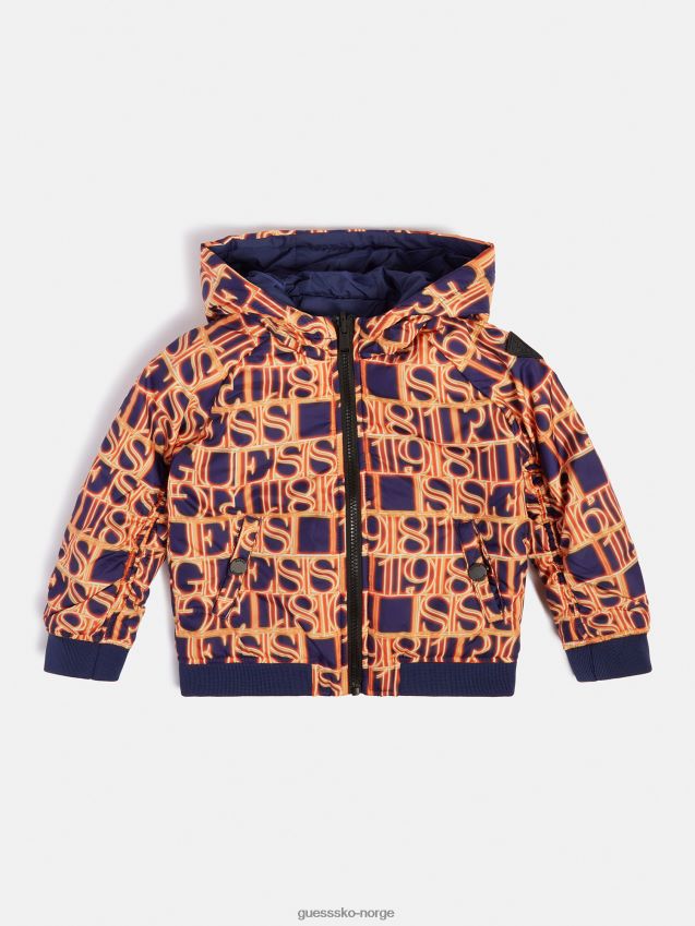 Guess hette reversibel puffer oransje oransje gutt F0LJ802129