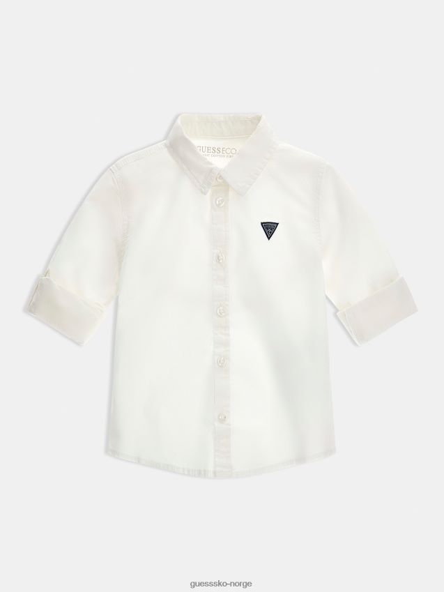 Guess hvit popeline skjorte hvit gutt F0LJ802450