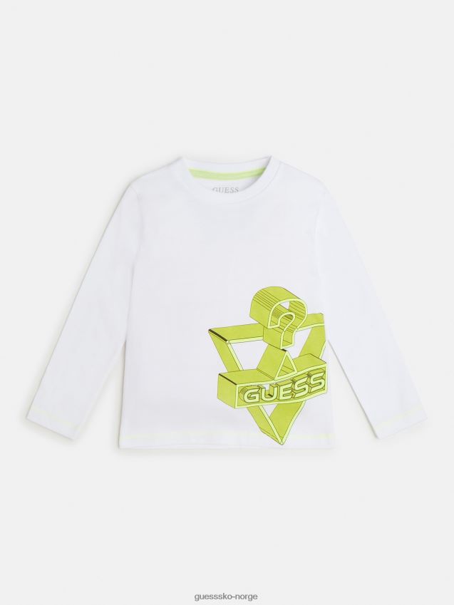 Guess hvit t-skjorte med logo foran hvit gutt F0LJ802149