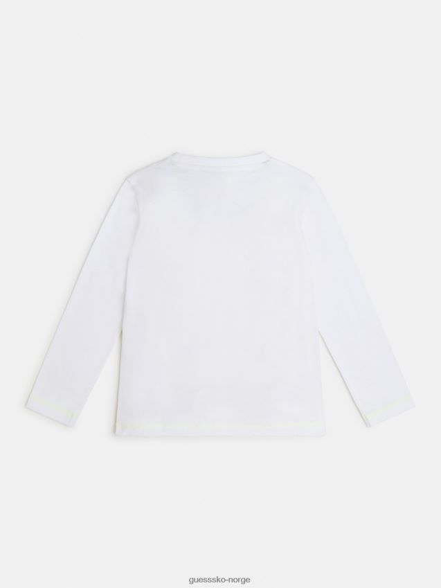 Guess hvit t-skjorte med logo foran hvit gutt F0LJ802149