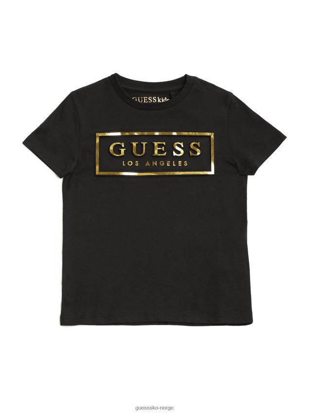 Guess jet black colt folie preget logo t-skjorte (2-6) kulsvart gutt F0LJ809045