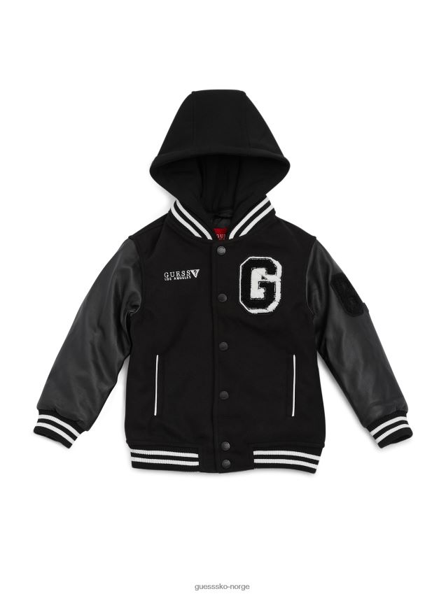 Guess jet black eføy varsity jakke (2-6) kulsvart gutt F0LJ809053