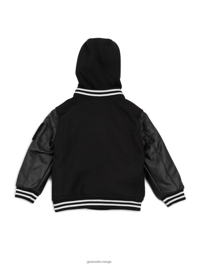 Guess jet black eføy varsity jakke (2-6) kulsvart gutt F0LJ809053