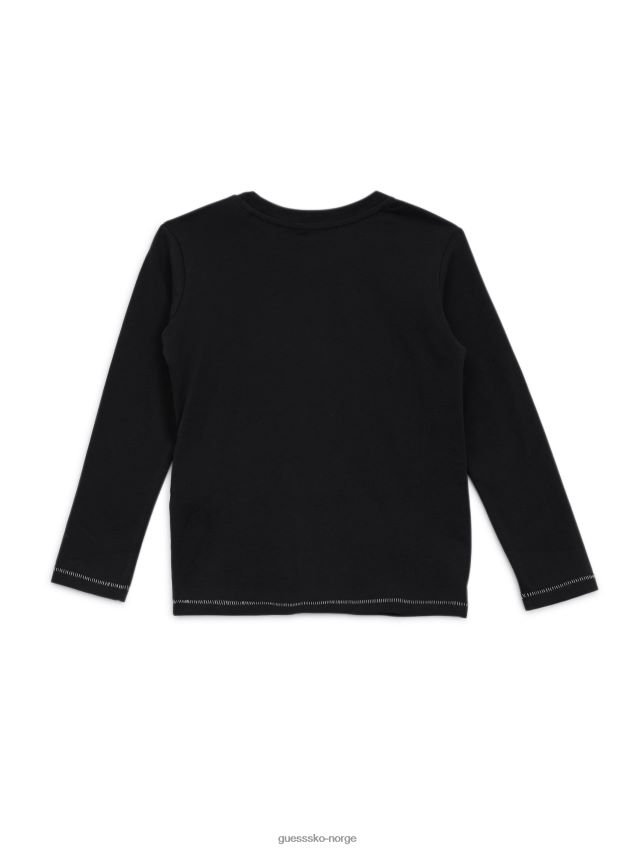 Guess øko-logo langermet t-skjorte (2-7) bleu lgant bleu lgant gutt F0LJ8011240