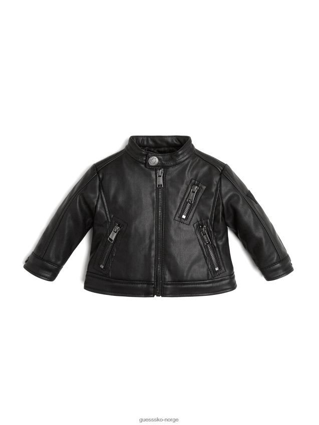 Guess kulsort motojakke i imitert skinn (2-7) kulsvart gutt F0LJ8011200