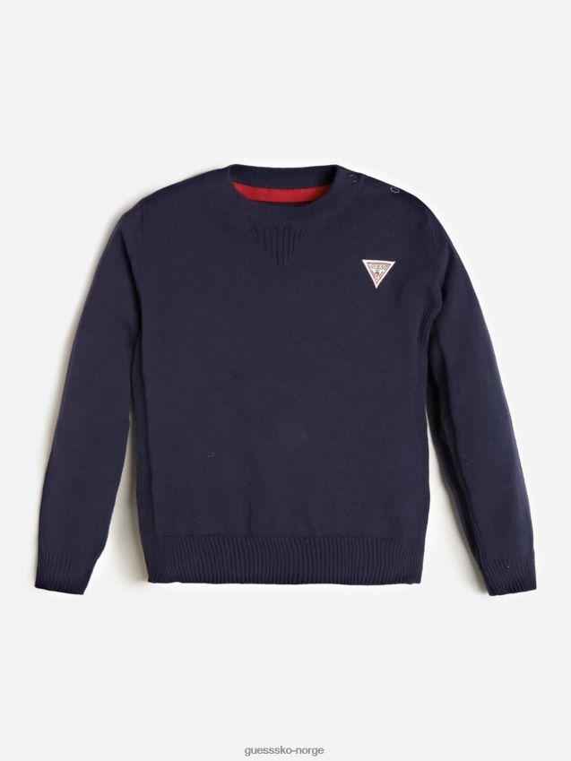 Guess logo label genser mørkeblå mørke blå gutt F0LJ802463