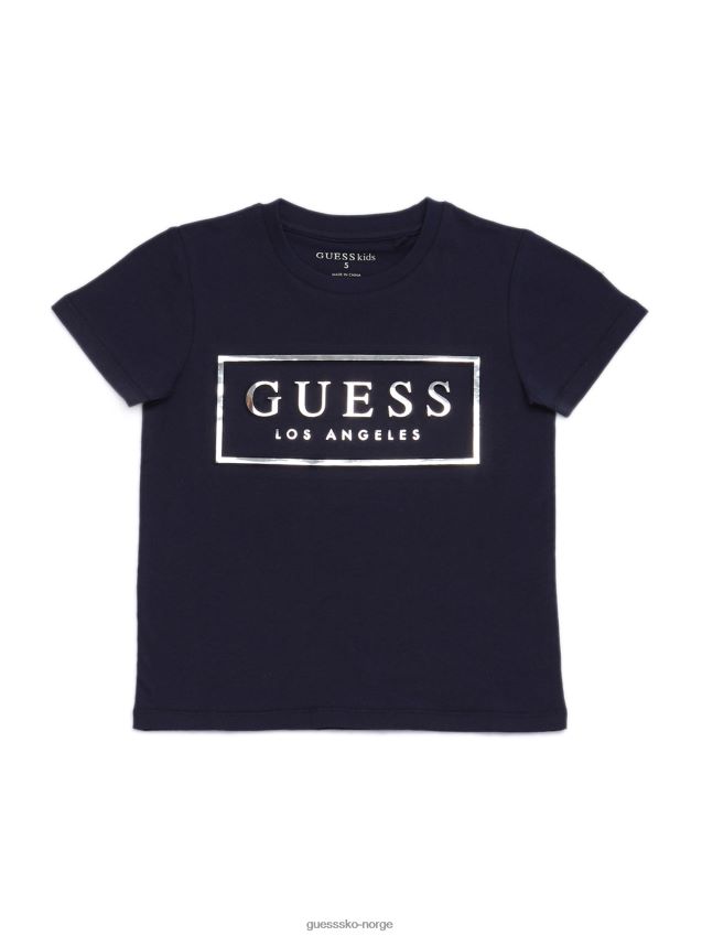 Guess nattlig marine føllfolie preget logo-t-skjorte (2-6) nattlig marine gutt F0LJ808997