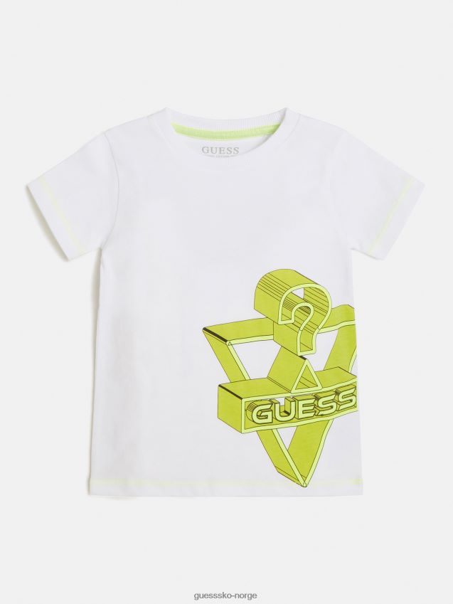Guess ny hvit t-skjorte med logo foran hvit gutt F0LJ801898