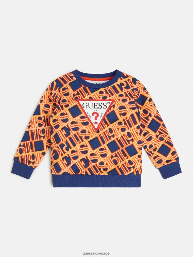 Guess oransje genser med hele trykk oransje gutt F0LJ801858