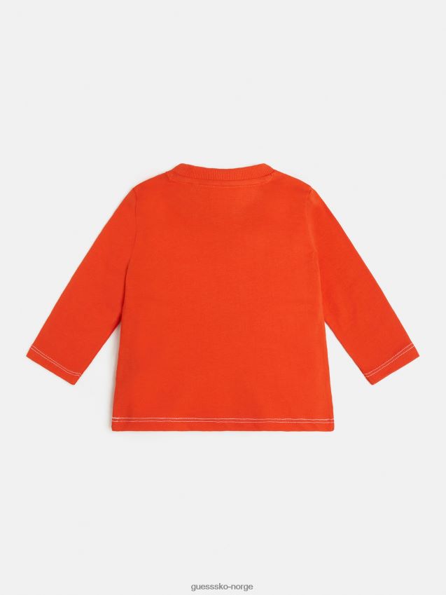 Guess oransje logo-t-skjorte foran oransje gutt F0LJ801920