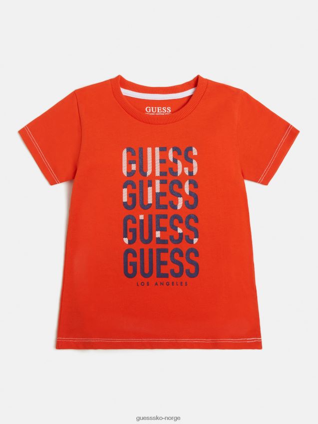 Guess oransje t-skjorte med logo foran oransje gutt F0LJ802160