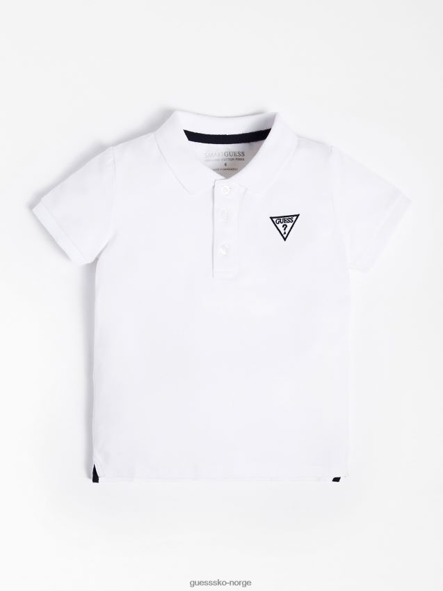 Guess piquet korte ermer polo hvit hvit gutt F0LJ802544