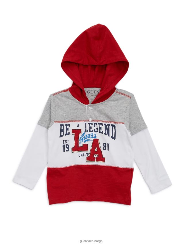 Guess rød og grå multi-hette jersey t-skjorte (2-7) rød og grå multi gutt F0LJ8011250