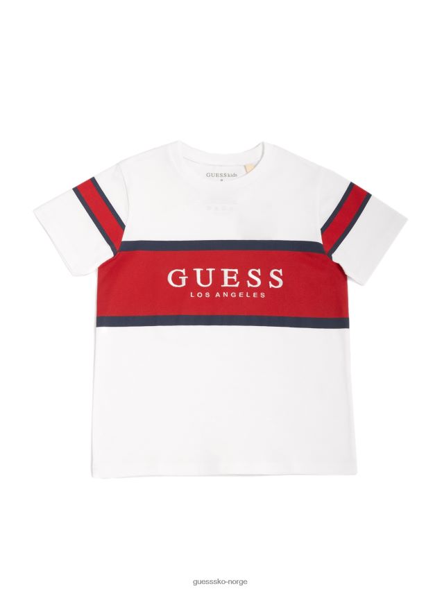 Guess talon logo fargeblokk t-skjorte (2-6) ekte hvit ekte hvit gutt F0LJ808905