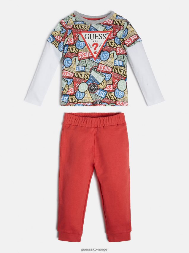 Guess trekantet t-skjorte og buksesett flerfarget mønster flerfarget mønster gutt F0LJ802069