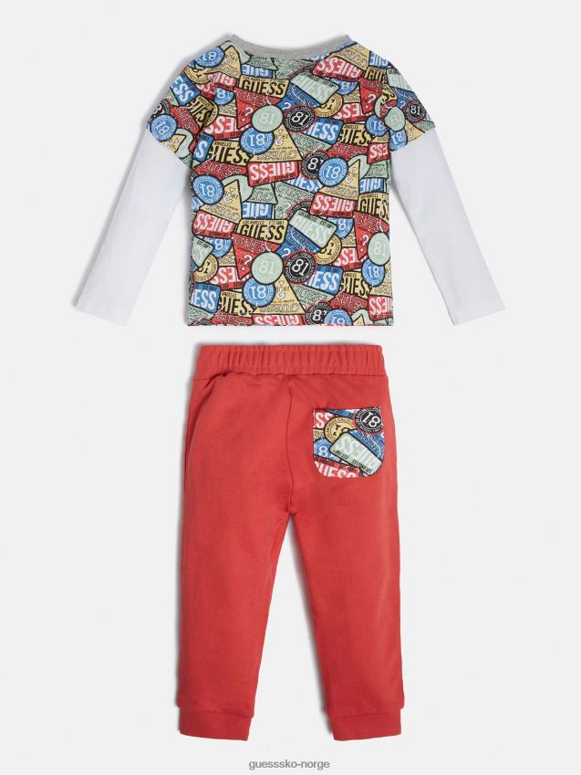 Guess trekantet t-skjorte og buksesett flerfarget mønster flerfarget mønster gutt F0LJ802069