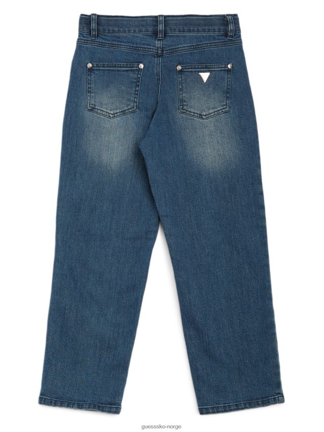 Guess høy midje jeans med rette ben (7-16) mørk vask mørk vask gutt F0LJ809111
