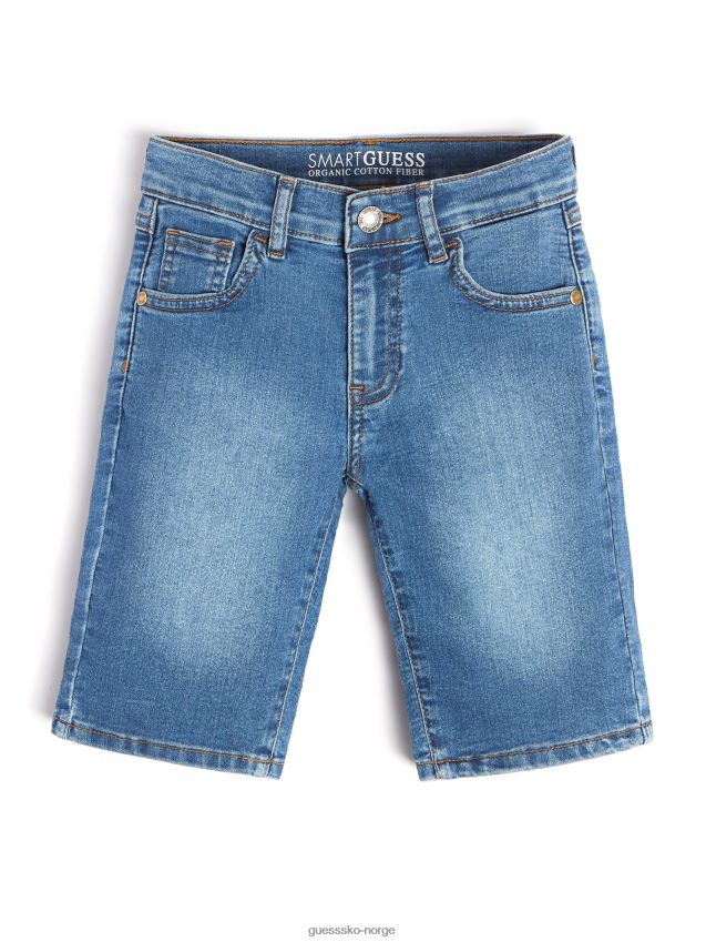 Guess stretch denim shorts (7-14) super knallblå vask super knallblå vask gutt F0LJ8011512