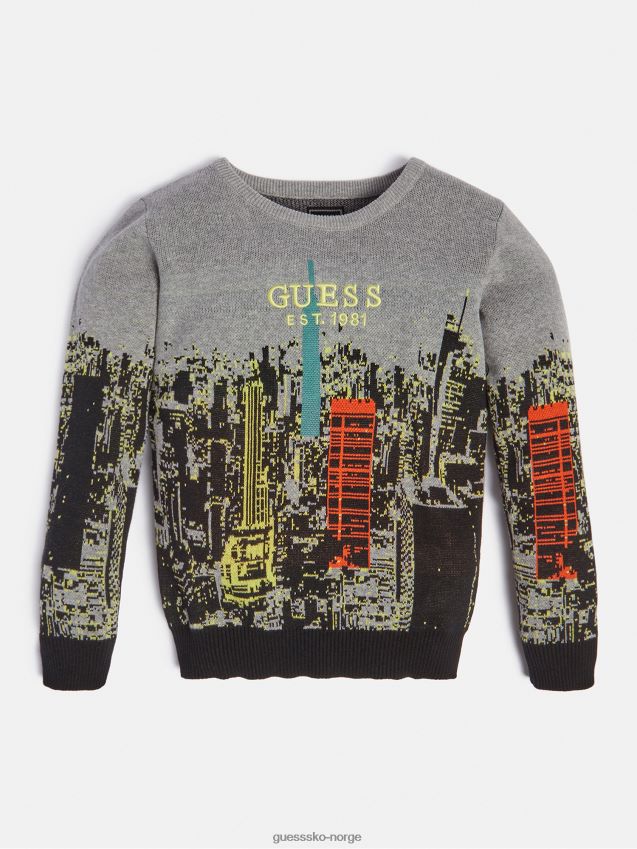 Guess all over print genser grå multi grå multi gutt F0LJ802243