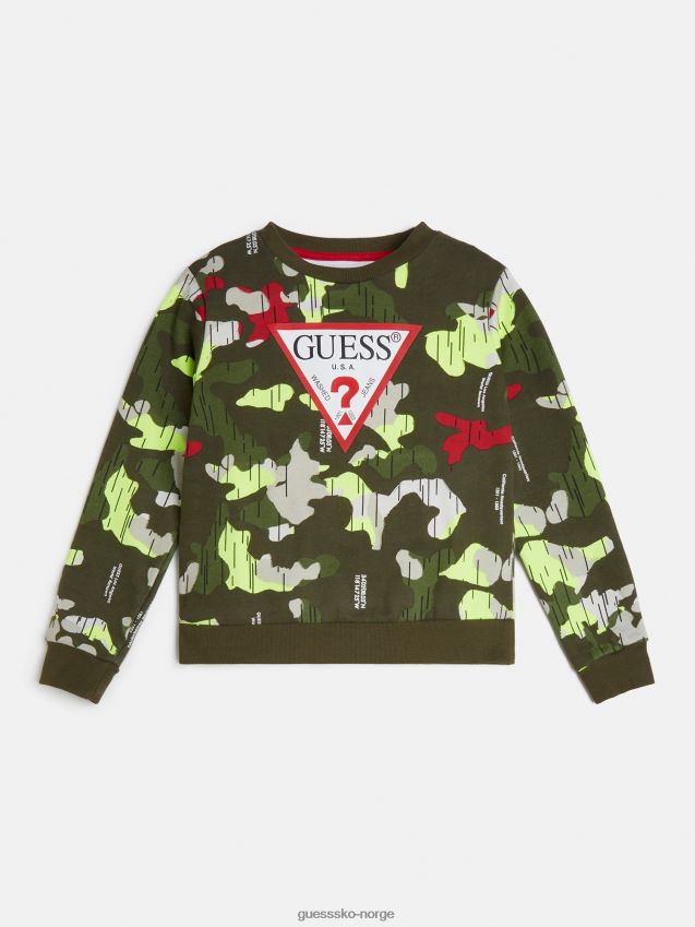 Guess all over print sweatshirt grønn multi ny trend grønn multi gutt F0LJ801815