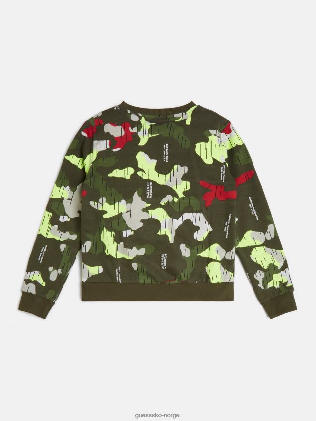 Guess all over print sweatshirt grønn multi ny trend grønn multi gutt F0LJ801815